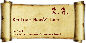 Kreiner Napóleon névjegykártya